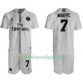 Nogometni Dresovi Paris Saint Germain Mbappe 7 Jodan Bijela Dječji Treći 2018/2019 Kratkih Rukava